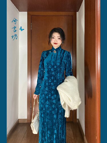 红色旗袍兮言坊敬酒服