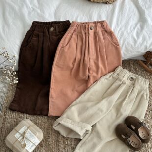 女童灯芯绒长裤新款百搭小女孩直筒裤休闲宽松秋装宝宝裤子洋气潮