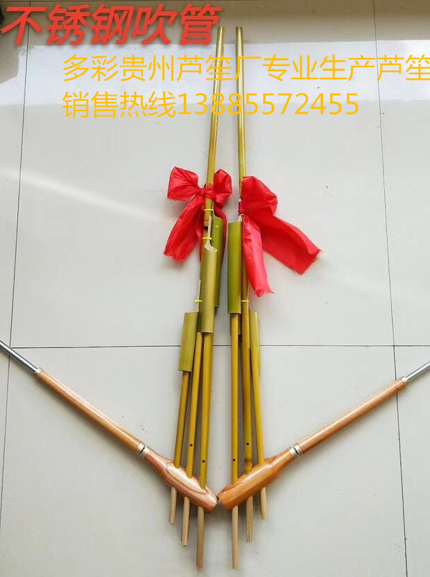 Guizhou Lusheng ethnic musical instrument Miao Lusheng stage performance props big six tube six tones Lusheng