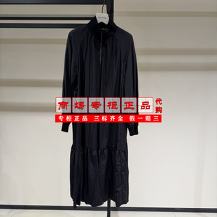 【专柜正品直发】AUM噢姆半拉链立领黑色连衣裙M1FZ12146-2980