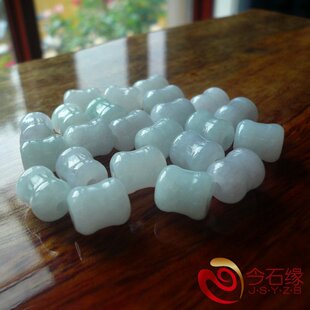 今石缘天然翡翠a货配件线轴路路通 桶珠管勒子竹节DIY辅料材料
