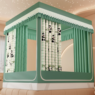 秋冬保暖防寒蚊帐夹棉家用宝宝防摔床上帐篷拉链加厚支架2025新款