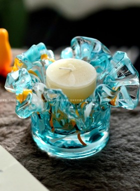 折纸扁花瓣珊瑚洒金烛台收纳摆件