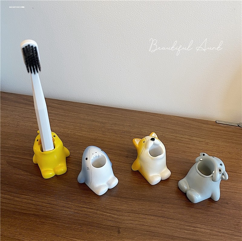 卡通牙刷架吸壁式可爱儿童免打孔创意卫生间浴室情侣置物架子