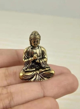 黄铜小佛复古车内铜器弥勒佛布袋佛像卧佛桌面铜摆件茶宠