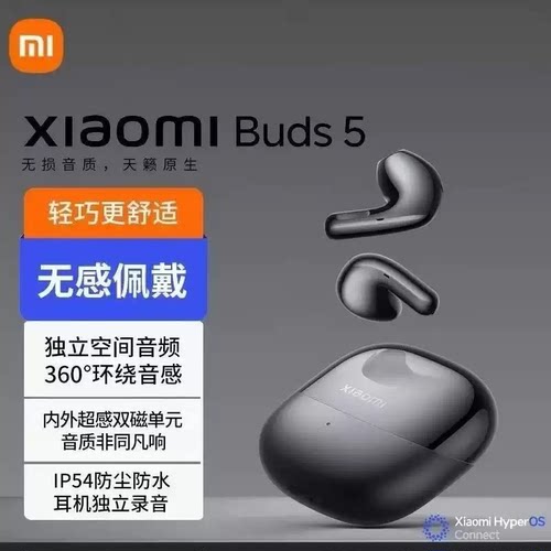 MIUI/小米 Xiaomi Buds 5蓝牙耳机半入耳式独立录音语音转文字