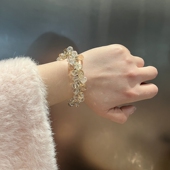 韩版 高级质感水晶发绳高弹力色简约发圈高马尾扎头发橡皮筋头饰