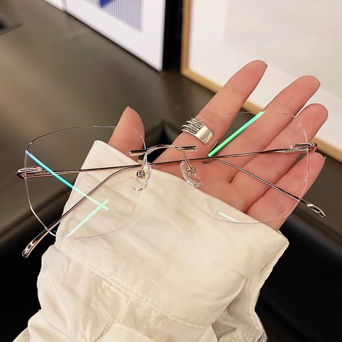 韩国GM超轻纯钛无边框纯欲风眼镜