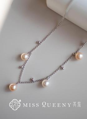 Miss韩版纯银珍珠流苏项链