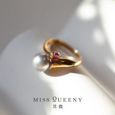 【孤品】MissQueeny其微|18k金真多麻红宝石戒指复古贵气轻奢