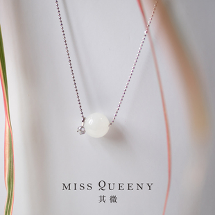 MissQueeny其微|浮云·新中式和田玉白玉吊坠纯银项链路路通百搭