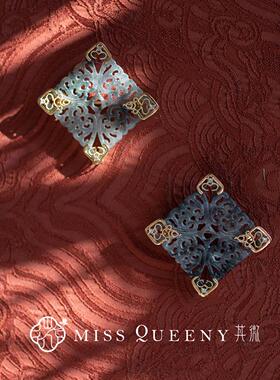 MissQueeny其微|乌鸡翡翠花片胸针烟灰色吊坠两戴低调沉稳气质