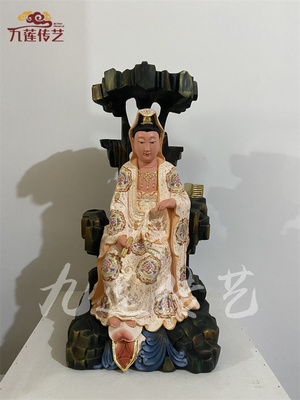 木雕精雕香樟木白衣自在观音菩萨