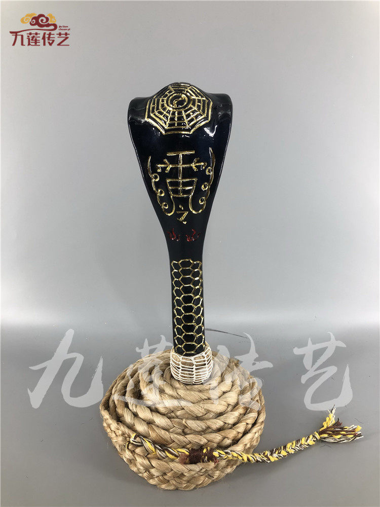 木雕蛇头法鞭蛇鞭法绳法索绳索樟木手工精雕彩绘鞭头1尺传艺木雕