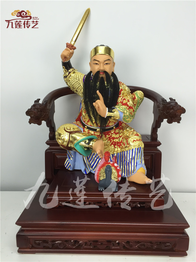 木雕玄天上帝真武大帝无量祖师香樟木精雕脱椅尺一脱尺三神像定制