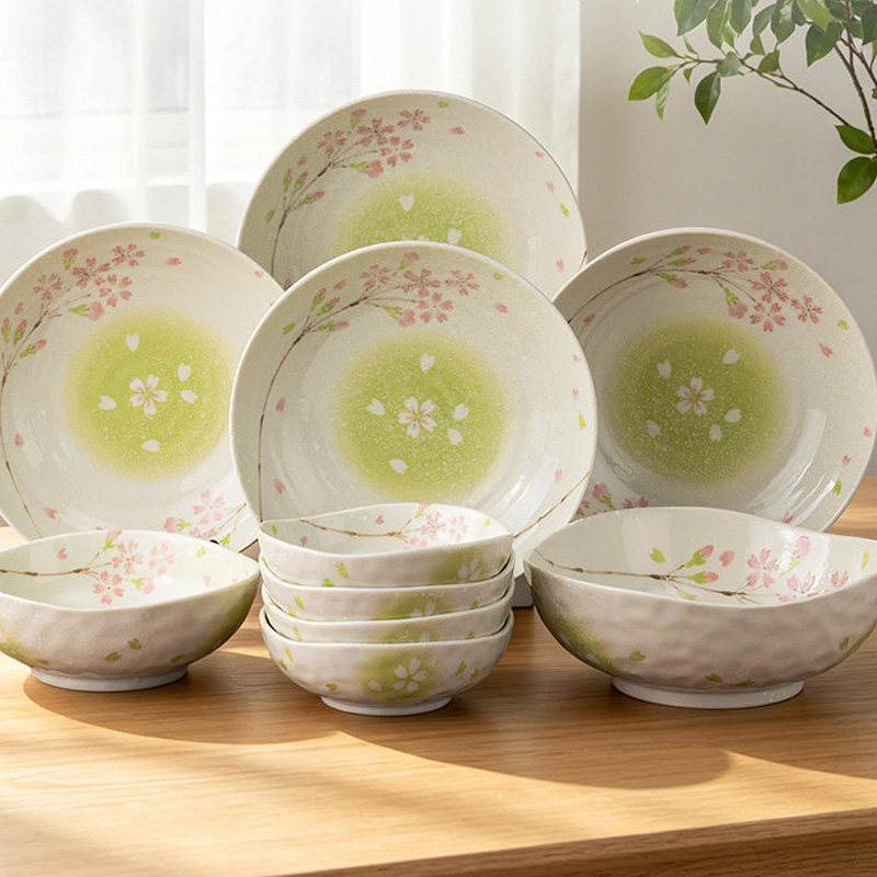 日本进口樱花日式釉下彩餐具