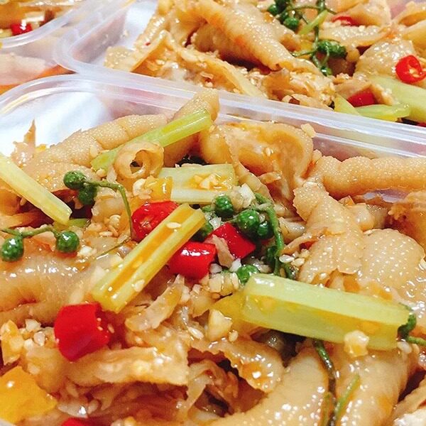 餐饮卤味商用柠檬酸辣藤椒去骨鸡爪厂家整箱9袋毛重18固形物12斤