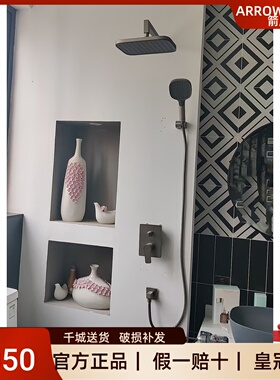 箭牌新款ARQ1201U1GGP枪灰色暗装嵌入式隐藏式淋浴花洒套装方型