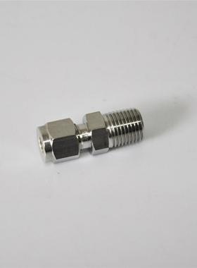 议价UNIL锈钢双卡套直通终端接头1/4卡套转1/4RT外螺纹