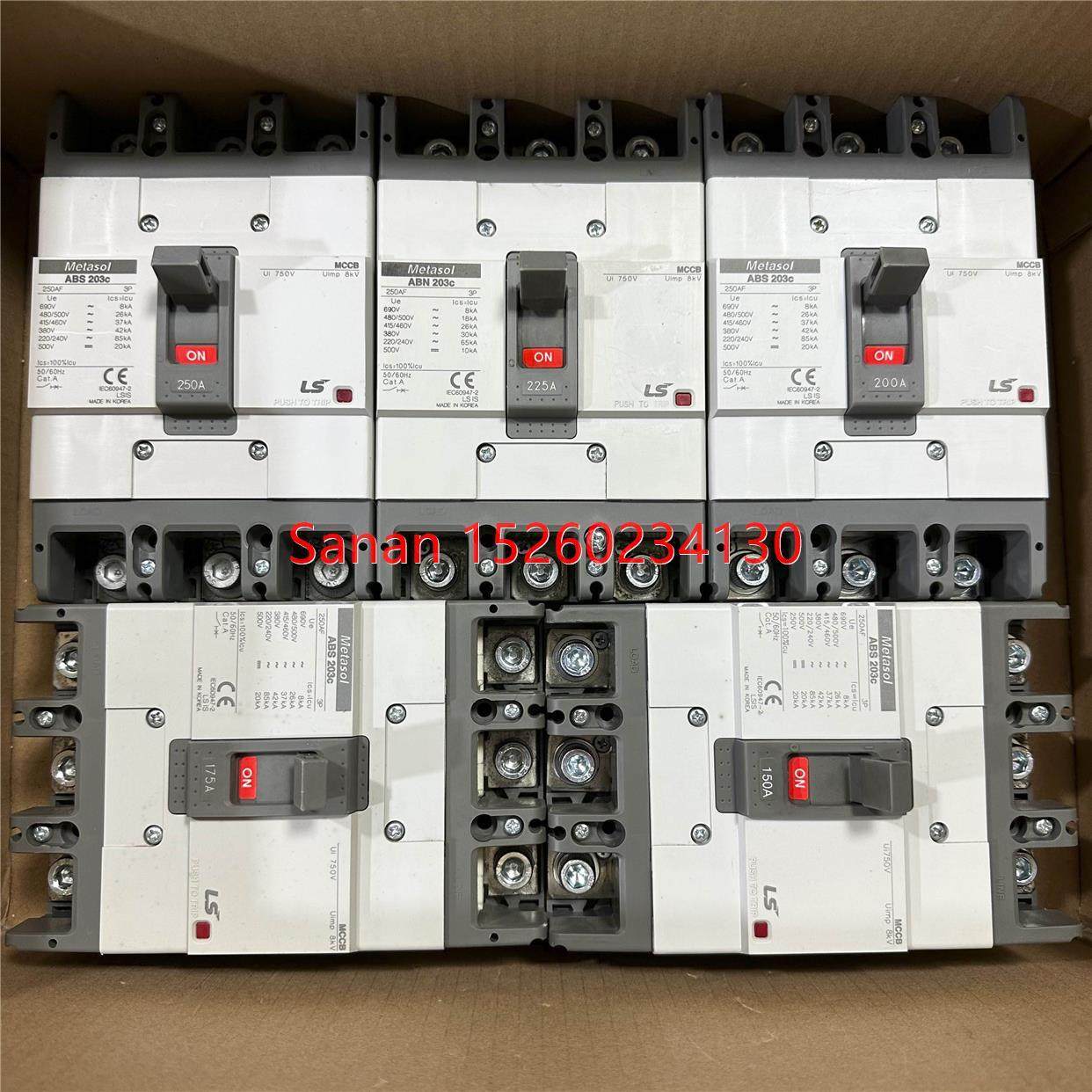 议价LS产电ABS203c 3P150A250A空气开关175A200A225A机