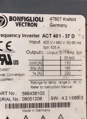 议价邦飞利变频器 ACT401-37D 55KW 电子模块