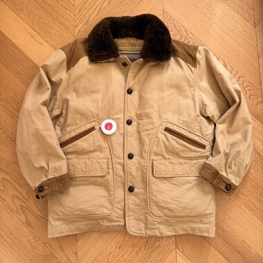 MG日牌复古牛皮拼接户外运动猎装可拆卸羽绒服大衣外套