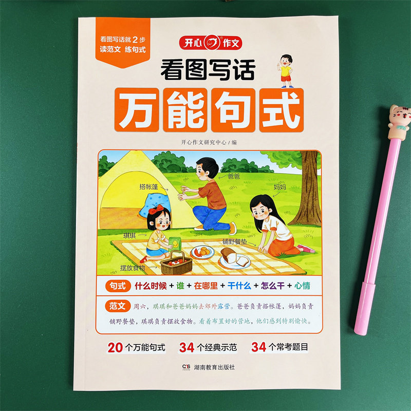 一二年级看图写话万能句式运用 作文启蒙范文阅读写作技巧训练课