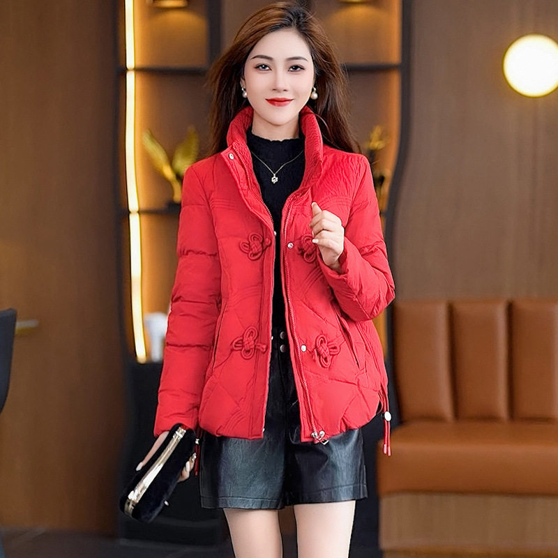 中年妈妈装时尚短款羽绒服中青年女装2026年冬季新款白鸭绒小个子