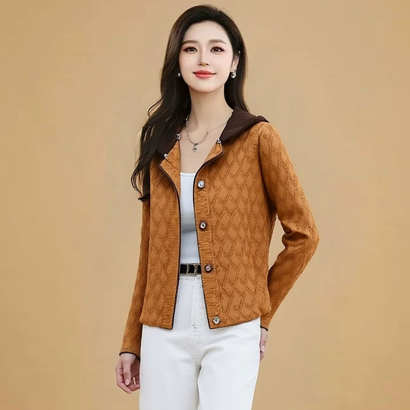 小个子女式长袖夹克外套短款2026春秋新款中青年妈妈女装上衣夹克