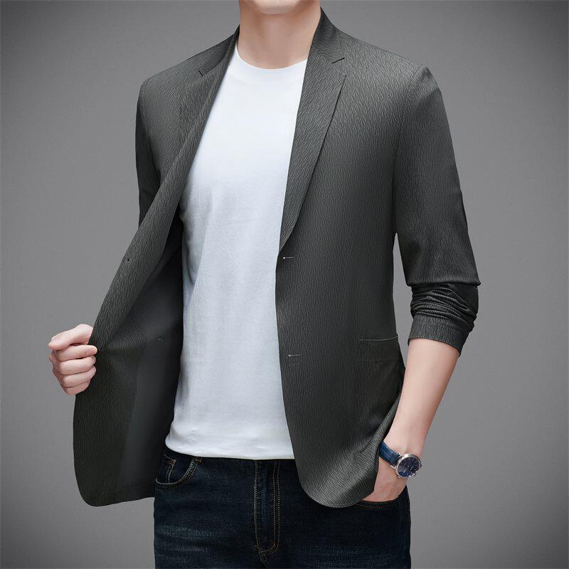 春秋季中年西服男士西装便服感爸爸装单西外套