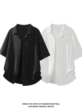 2025 夏季新款 港风白底大码个性短袖衬衫M-5X HC26241-特P30-控