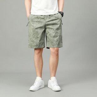 棉户外休闲裤 夏季 男士 工装 透气高腰舒适深裆 男式 裤 休闲五分短裤