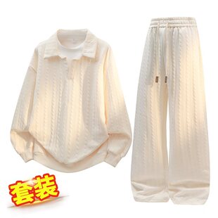 宾杰【厂家直销】2025新款两件套翻领卫衣假两件休闲大码宽松卫衣