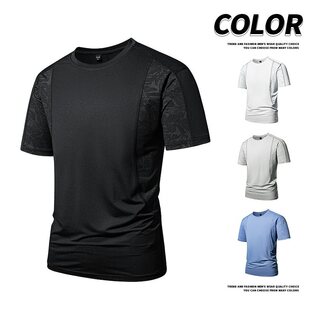 夏季 透气运动服款 新款 男士 T恤冰丝 拼色短袖 8xl健身百搭情侣爆款