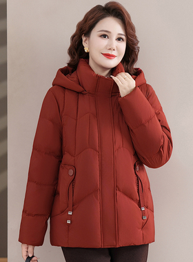 波斯顿鹅绒服女款加厚短款波士顿官方旗舰店羽绒服中老年脱帽立领