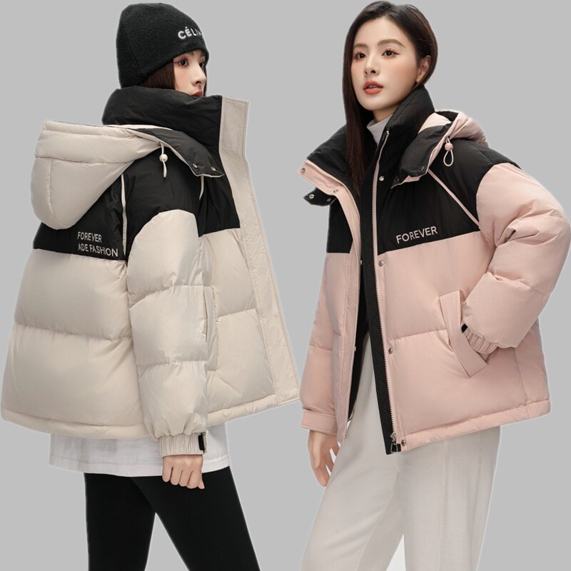 波斯顿羽绒服女款加厚波士顿官方旗舰店正品牌大学生女士宽松短款