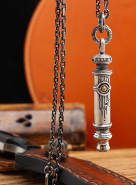 纯银925哨子吊坠男女款吊坠复古手工可当野外户外哨子装饰