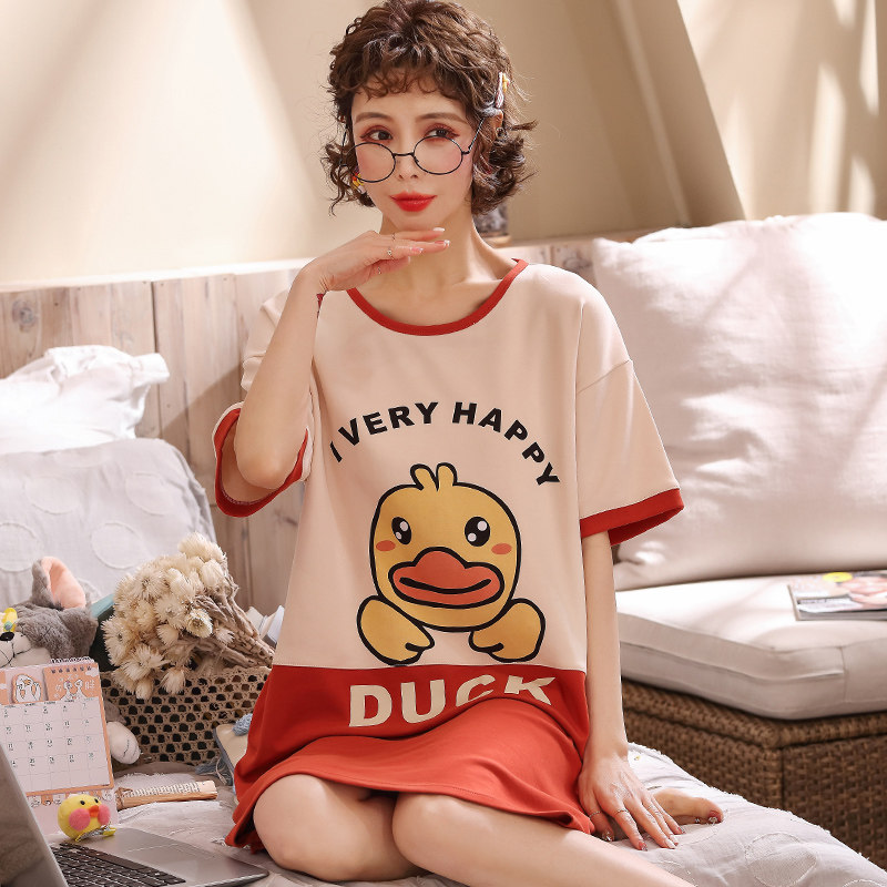 南极人宽松大号睡衣女夏季韩版睡睡裙