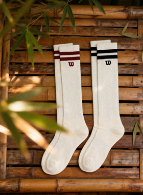 半庭 · Wilson 威尔胜 女款复古运动袜 及膝网球袜 韩国代购