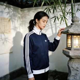 复古运动 阿迪达斯 立领夹克外套 男女同款 半庭 韩国代购