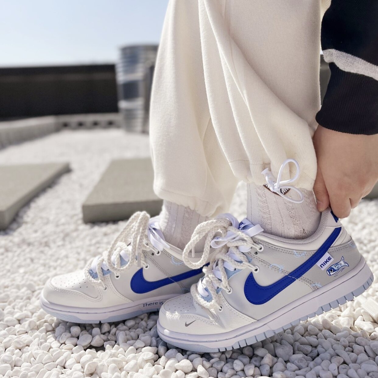 nike dunk low 低帮女子休闲系带板鞋运动鞋 海盐蓝 fb1843-141