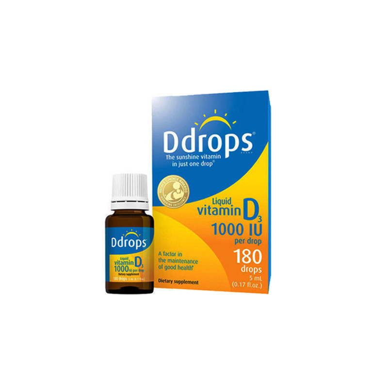 滴卓思DD小滴瓶Ddrops成人维生素D3滴剂液体VD1000iu5ml到29.4月