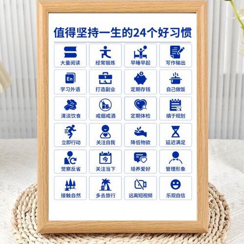 值得坚持的24个好习惯励志相框