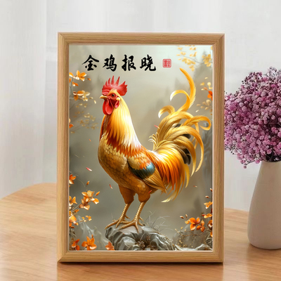 金鸡报晓开门红公鸡招财进宝摆件