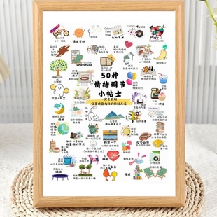 50种情绪调节小贴士相框摆台接纳自己所有情绪房间正念高颜值摆件