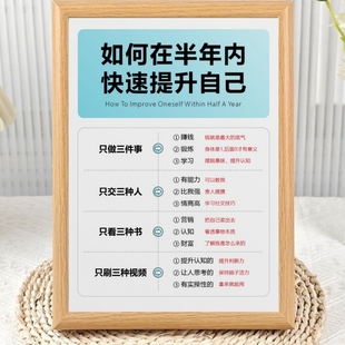 提升自己励志相框摆台房间桌面简约装饰强者心态摆件送朋友礼物