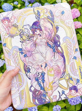 无限商店x毛球滚滚来「薰衣草」ipad10/Air4/5/6/7三折式亚克力带笔槽紫色平板壳i套pad保护套pro11防弯摔