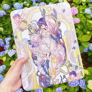 7三折式 无限商店x毛球滚滚来「薰衣草」ipad10 亚克力带笔槽紫色平板壳i套pad保护套pro11防弯摔 Air4