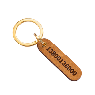 定制牛皮防丢号码牌钥匙扣挂件情侣一对汽车链圈环包包个性化挂饰