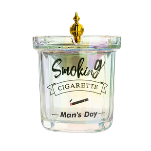 轻奢高级感带盖防飞灰烟灰缸创意家用客厅玻璃个性办公室精致商用